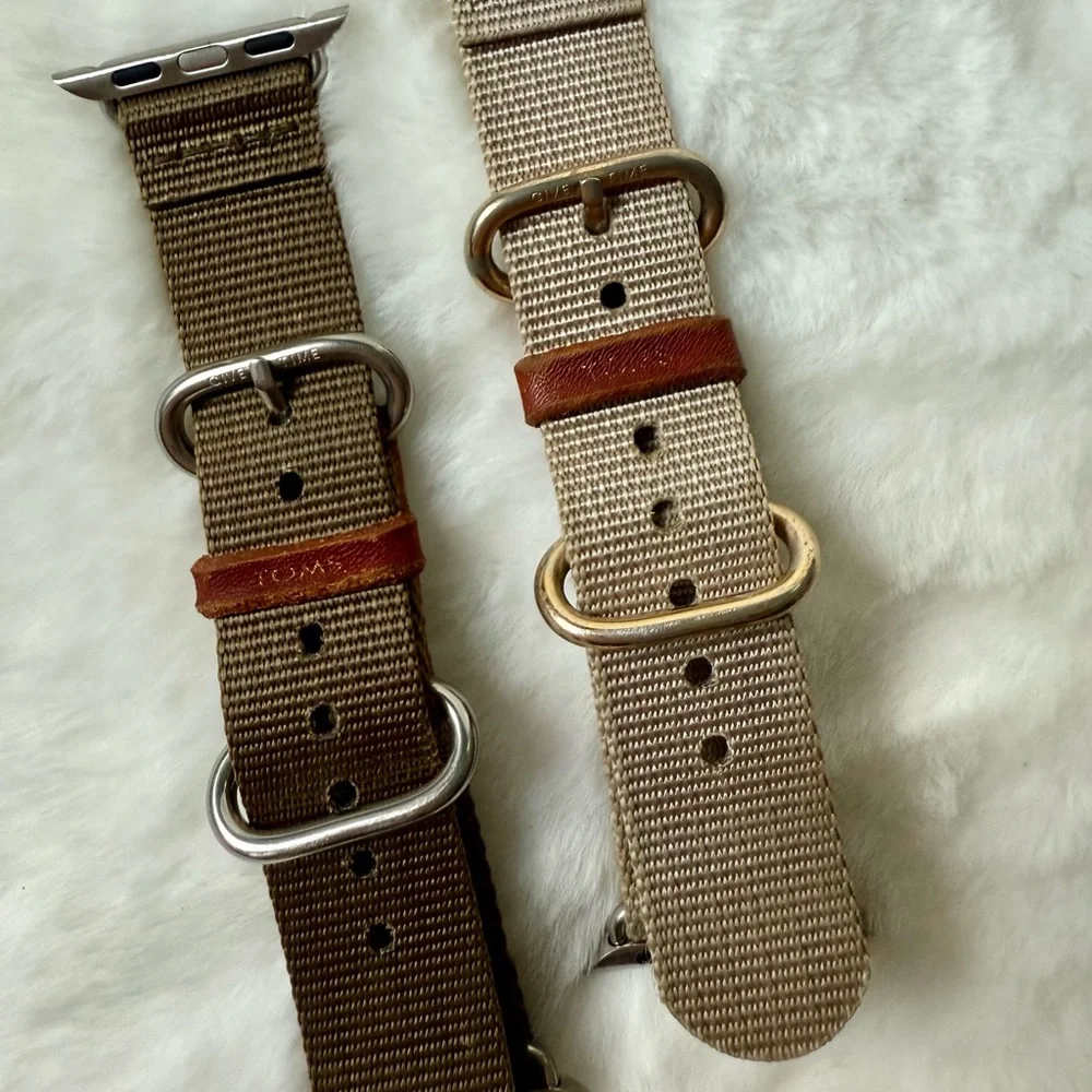Toms Brown and Tan Woven Bands for Apple Watch Bundle of 2